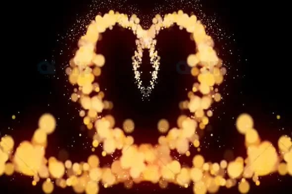 Golden Heart Shimmer - Romantic Bokeh Particle Motion Graphic