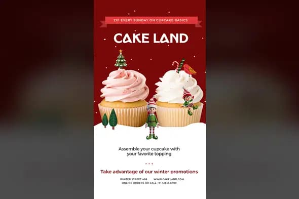 Festive Christmas Cupcake Promotion Template