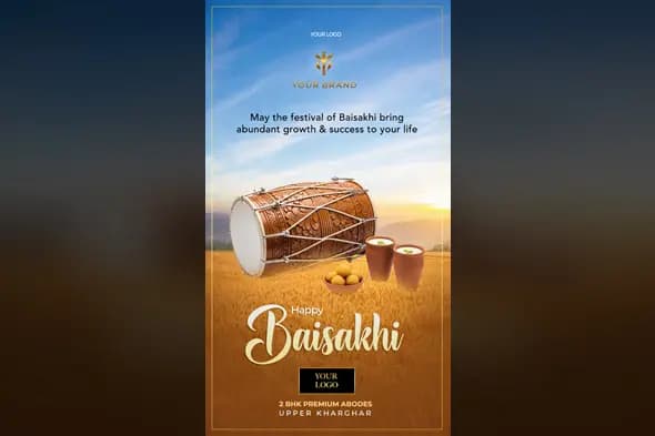Festive Baisakhi Real Estate Ad Template