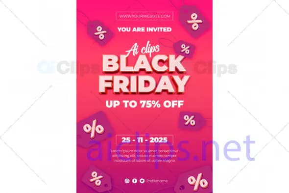 Black Friday Sale Poster PSD Template