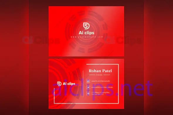Modern Red Business Card PSD Template