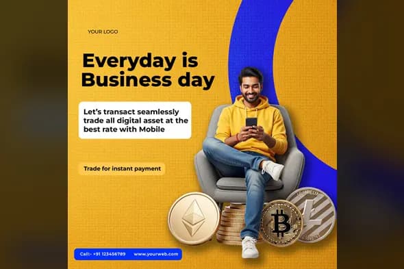 Mobile Crypto Exchange Ad Template