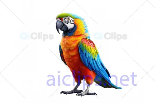 Vibrant Macaw Parrot 3D Model