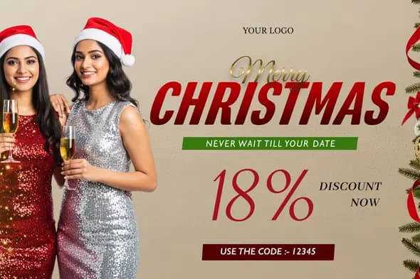 Holiday Glamour Discount Banner Template