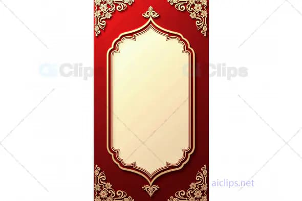 Elegant Red and Gold Ornate Invitation Frame