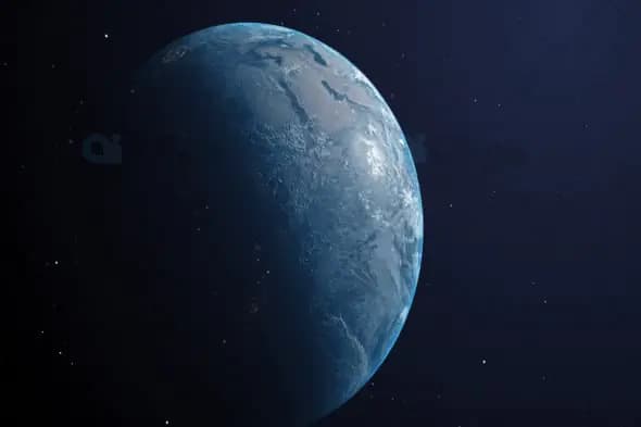 Serene View of Earth from Space - Partially Illuminated Planet