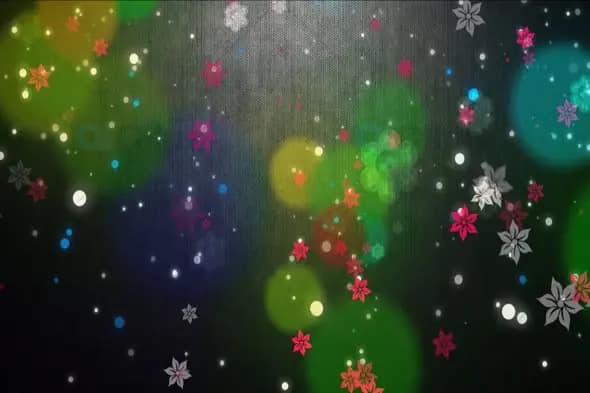 Floating Abstract Flowers with Bokeh Light Effect Animation