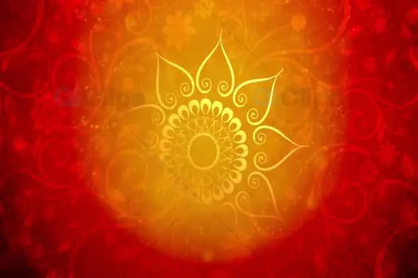 Radiant Mandala Diwali Background with Red and Gold Gradient