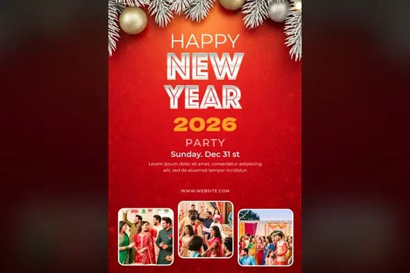 Modern New Year Eve 2026 Event Flyer