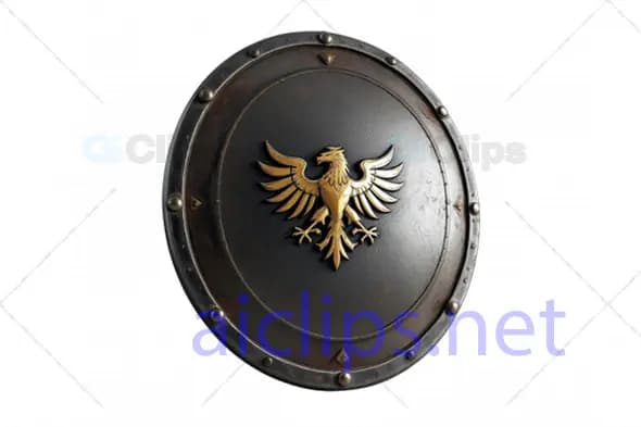 Medieval Eagle Emblem Shield 3D Model with Antique Finish
