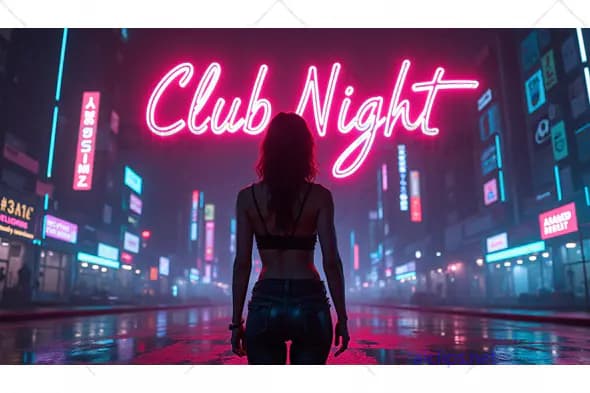 Club Night Neon Cityscape – Cyberpunk Vibes and Urban Adventure