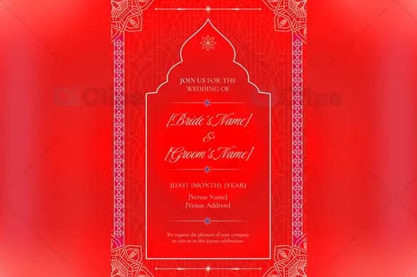 Royal Red Wedding Invitation Template