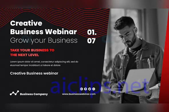 Creative Business Webinar Banner PSD Template