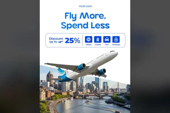 Airline Travel Discount Ad Template