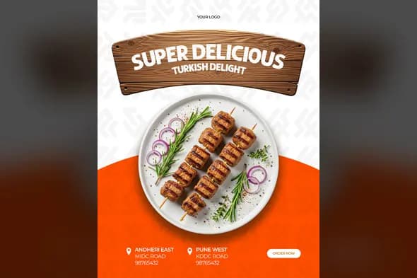 Savory Turkish Kebab Promotional Template