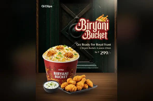 Biryani Bucket Feast Promotional Template