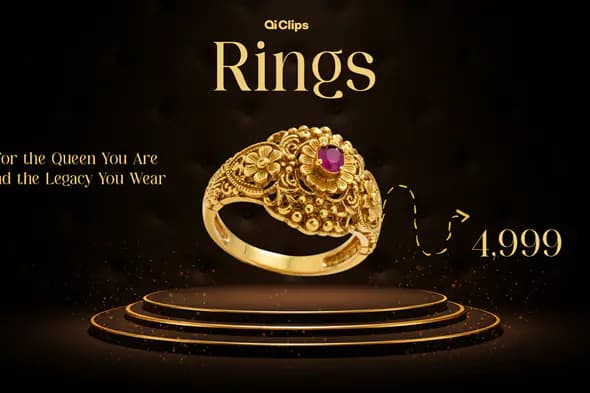 Elegant Gold Ring Promotion Template