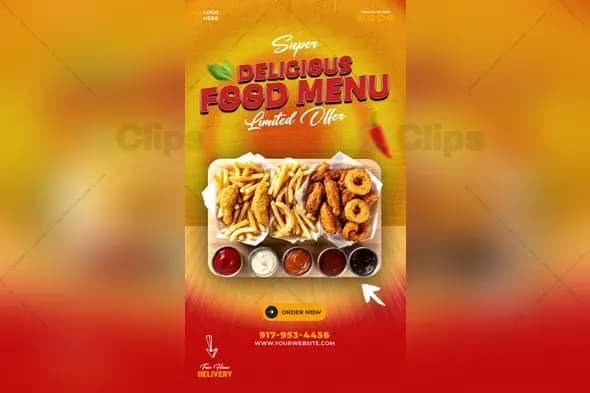 Fast Food Promotional Menu PSD Template