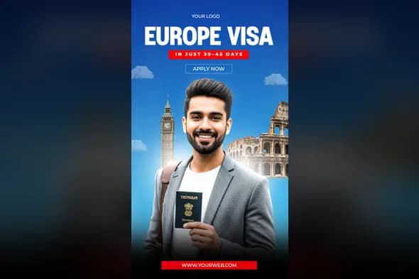 Europe Visa Consultation Social Media Template