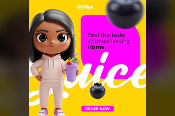 Enhanced Vibrant Juice Delivery Ad Template