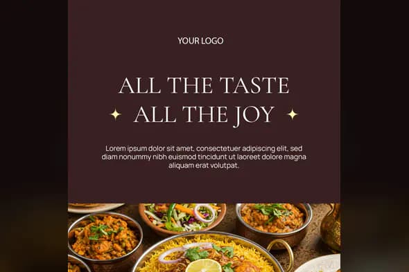 Gourmet Indian Cuisine Social Media Template