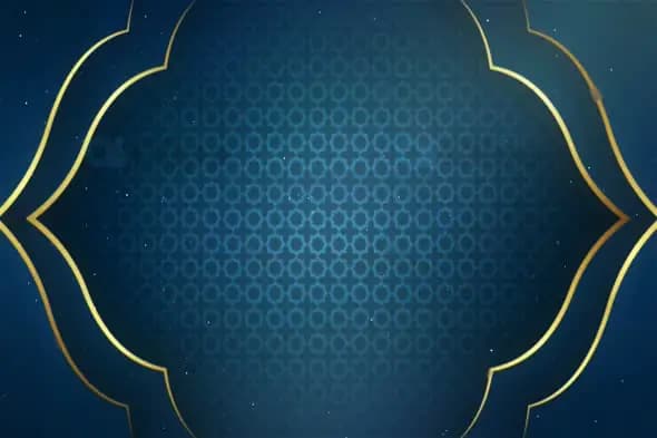 Luxurious Islamic Ornamental Blue and Gold Background