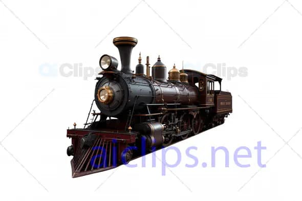 Vintage Steam Locomotive 3D Model