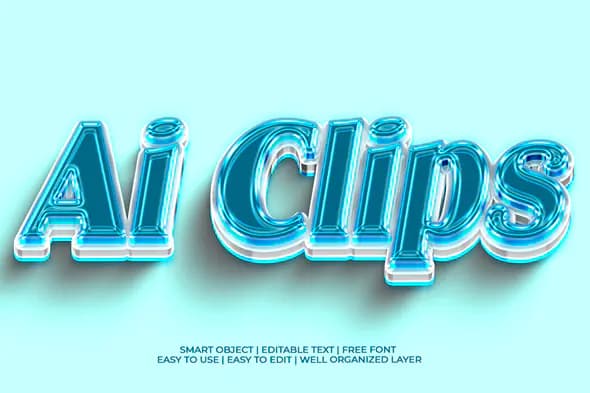 3D Ai Clips Text Effect Template