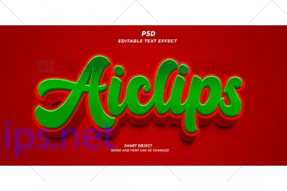 Festive Green and Red Text Effect PSD