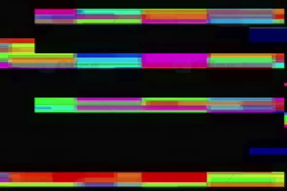 Multicolored Horizontal Glitch Bars - Abstract Data Distortion Motion Graphic