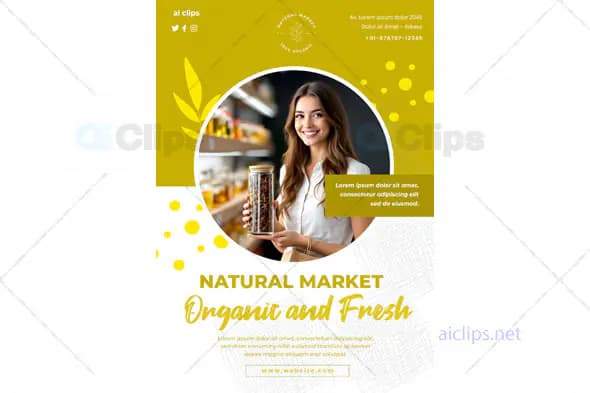 Organic Market Flyer PSD Template