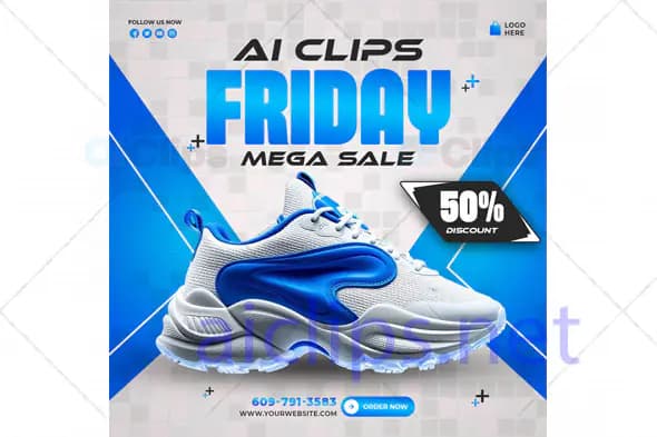 Friday Mega Sale Shoe Banner
