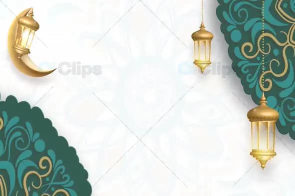 Elegant Islamic Lanterns and Moon Background