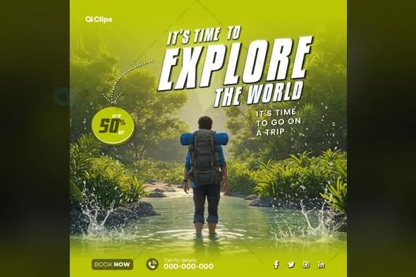 Adventure Travel Exploration Social Media Template