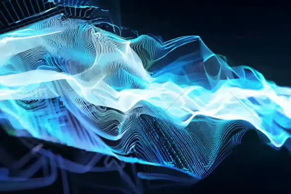 Futuristic Abstract Digital Wave with Glowing Blue Lines