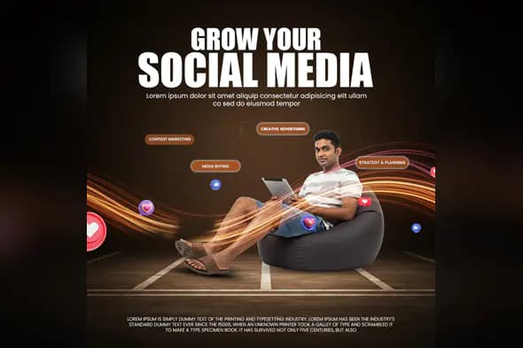 Social Media Growth Promotional Template