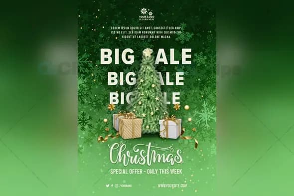 Christmas Big Sale Promotional Poster PSD Template