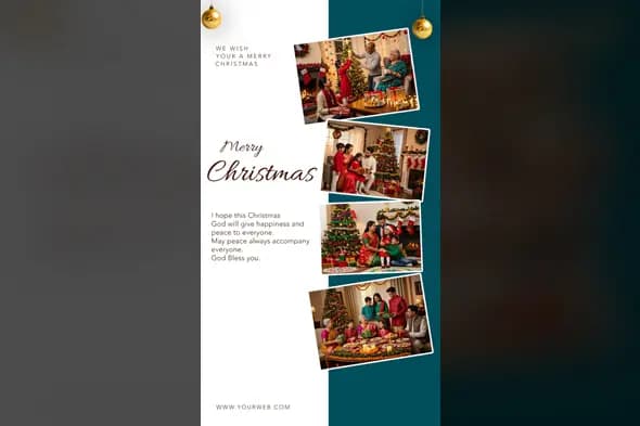 Family Christmas Photo Collage Template