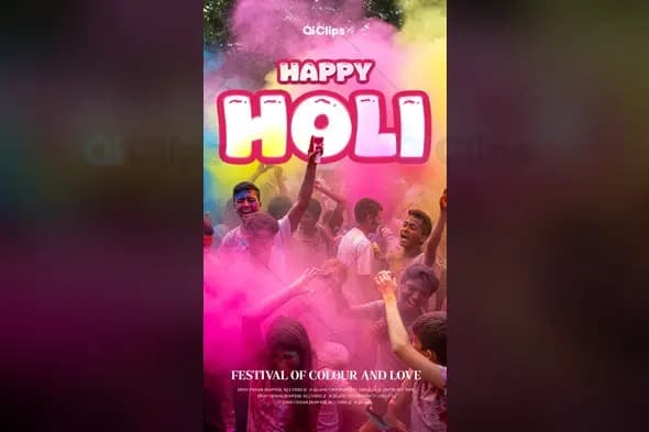 Vibrant Holi Festival Photoshop PSD Template | AIClips