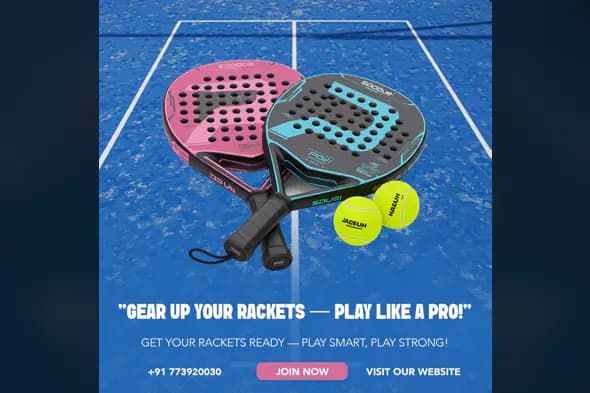 Enhanced Paddle Tennis Equipment Promo Template