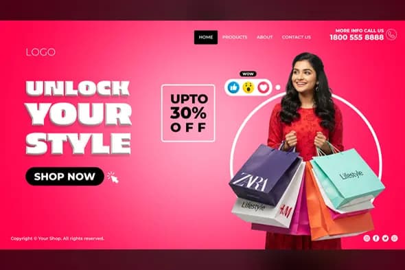 Pink Fashion Sale Social Media Banner Template