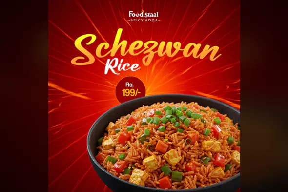 Spicy Schezwan Rice Ad Template