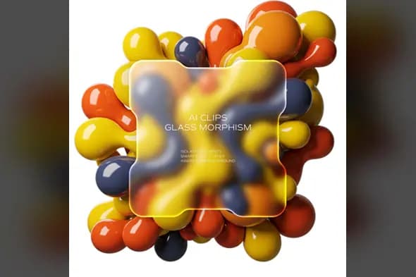 Glass Morphism with Glossy Blob Elements