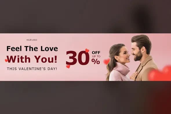 Romantic Valentine's Day Sale Banner