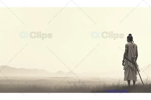 Warrior Overlooking a Vast Horizon
