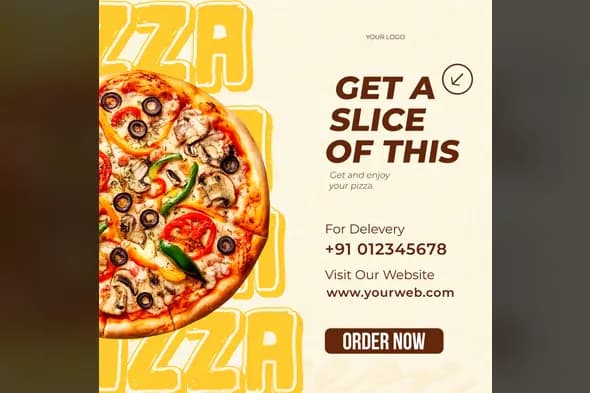 Bold Pizza Promotion Social Media Design