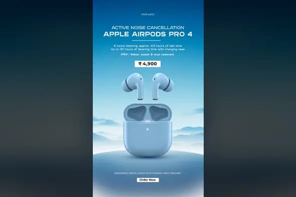 Premium Wireless Earbuds Ad Template