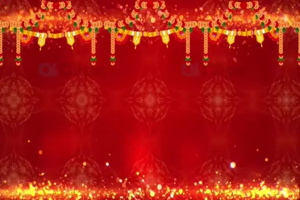 Festive Diwali Background with Golden Lights and Garlands