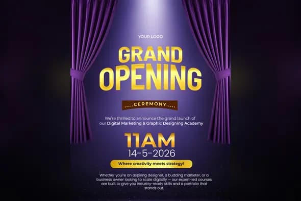 Elegant Academy Launch Announcement Template