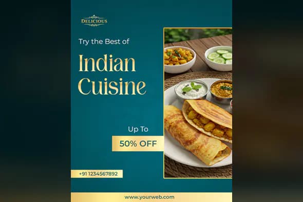 Premium Indian Cuisine Promotion Template